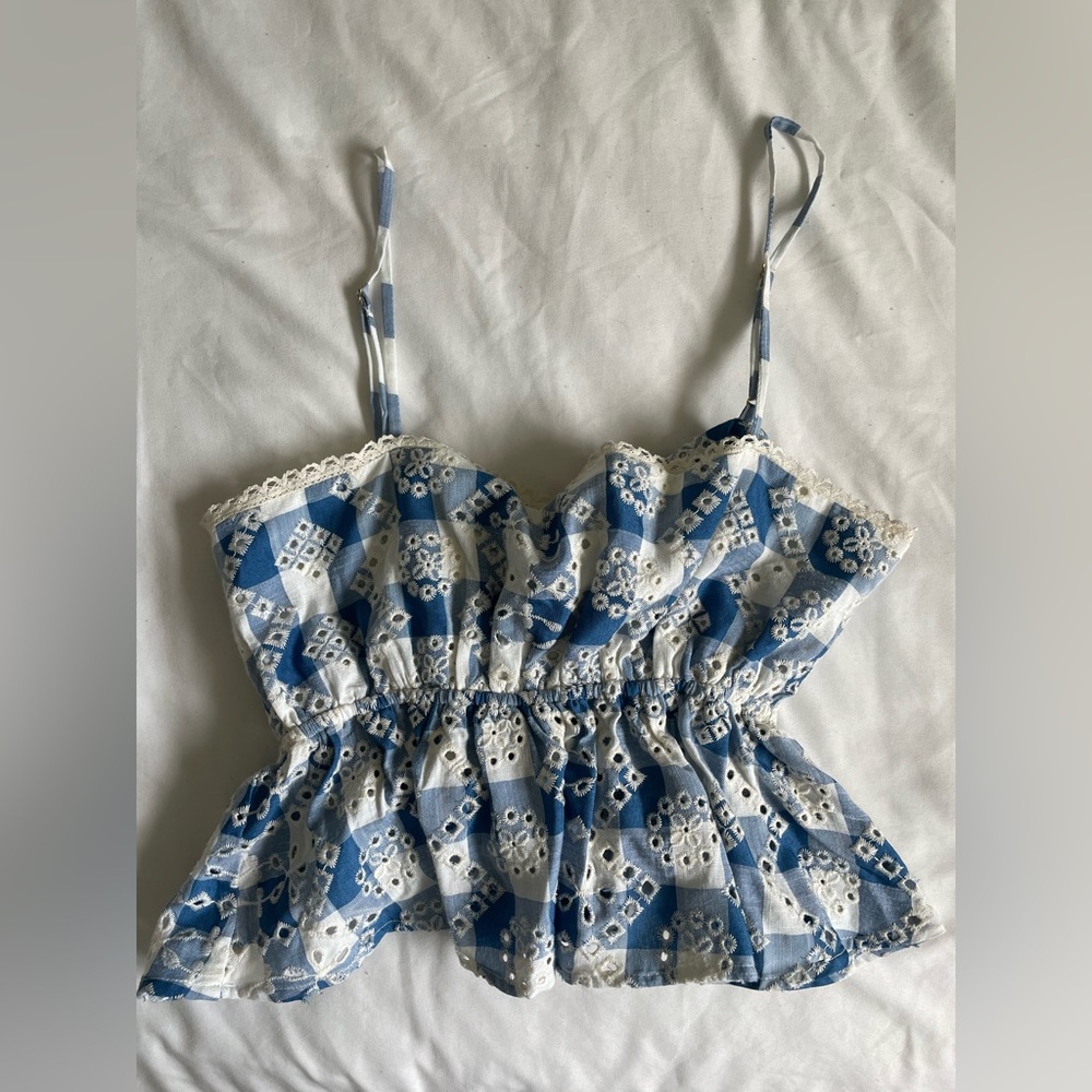 Altar'd State Blue and White Camisole